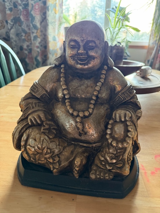 Source Unknown Other - Vintage Gold-Toned resin Laughing Buddha Statue